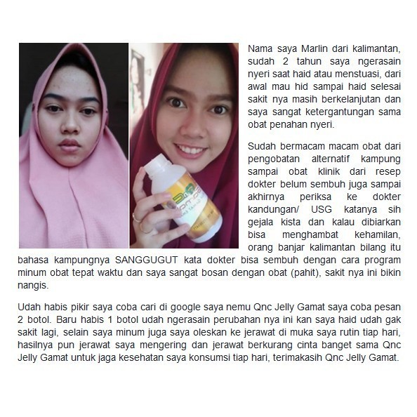 Obat Bopeng Penghilang Bekas Jerawat - Luka Bakar - Q N C Jelly Gamat