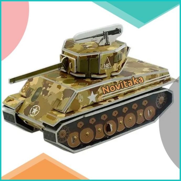 Tank Sherman Model Kit Puzzle 3D Miniatur DIY 8JVLZ4 sparepart