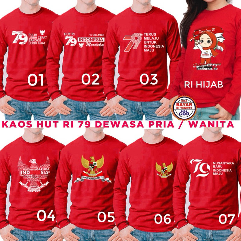 KAOS HUT RI KE 79 / KAOS HUT RI LENGAN PANJANG / KAOS 17 AGUSTUS LENGAN PANJANG // PRODUK PROMO
