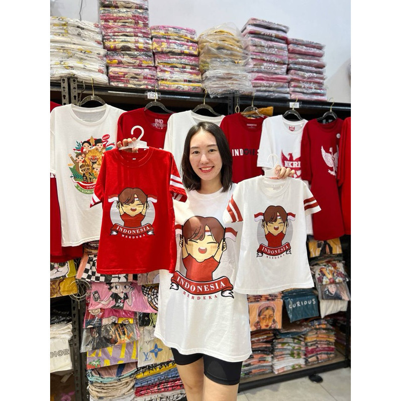 Mikiee_miniee Kaos 17 agustus cowok cewek / Tshirt Kemerdekaan Oversize Couple // PRODUK PROMO MURAH