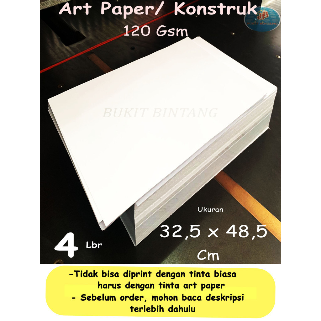

Art Paper / Konstruk 120 Gsm Ukuran 48,5 x 32,5 Cm , isi 4 lembar