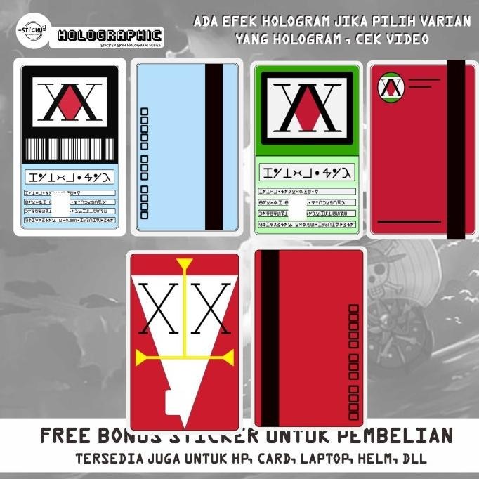 

Sticker Skin Card ATM Emoney Flazz Hunter X Hunter 2 Sisi