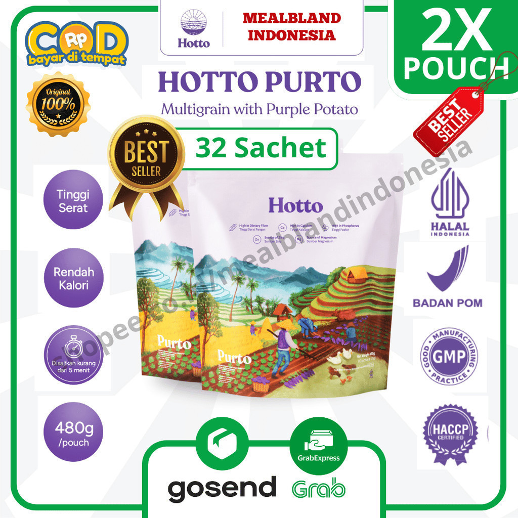

2 Pouch Hotto Purto Official Shop Multigrain Ubi Ungu Paling Hemat BPOM Halal