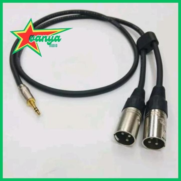 KABEL UNTUK MIXER KE HANDPHONE / 2 JEK CANON TO JEK MINI STEREO vanya__77