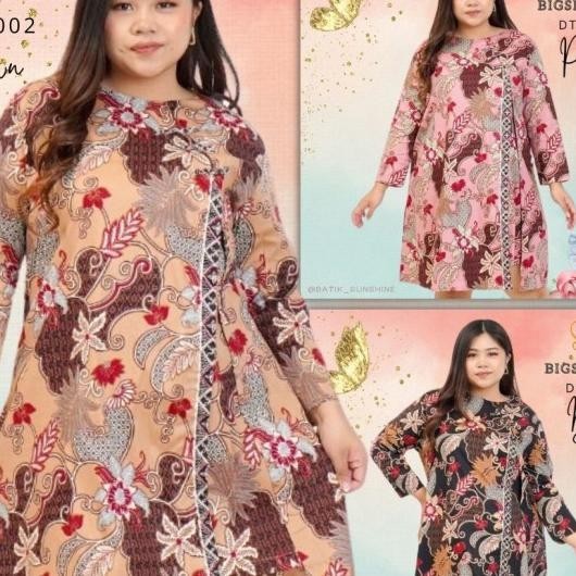 Dress Terusan Batik Jumbo Big Size Xxxl /Batik Wanita Plus Dtbs002 (3)