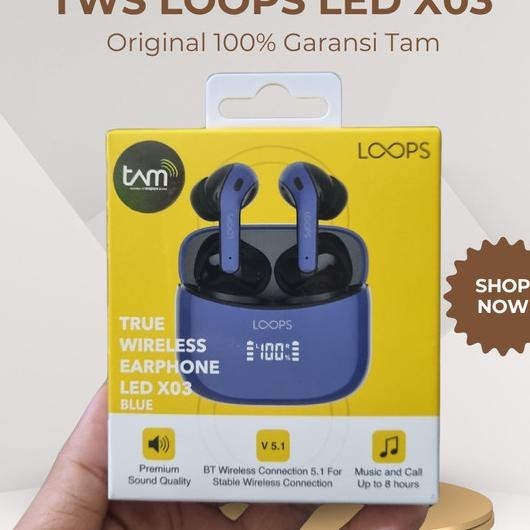 Loops Tws Led X03 True Wireless Earphone Bluetooth 5.1