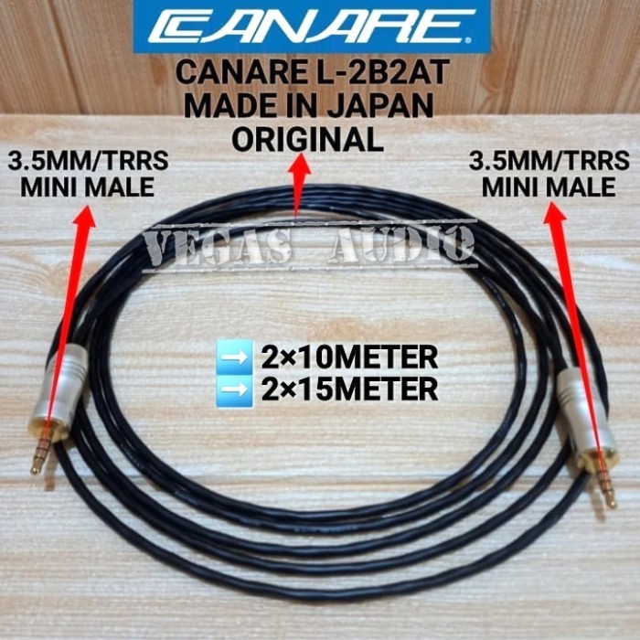 KABEL AUDIO CANARE JACK TRRS MALE TO TRRS MALE 10M-15M