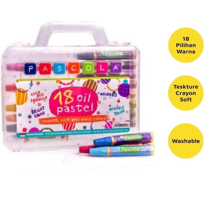 

Super Murah Crayon Joyko Dan Pascola Isi 18 Warna/ Krayon/ Oil Pastel Hig Quality