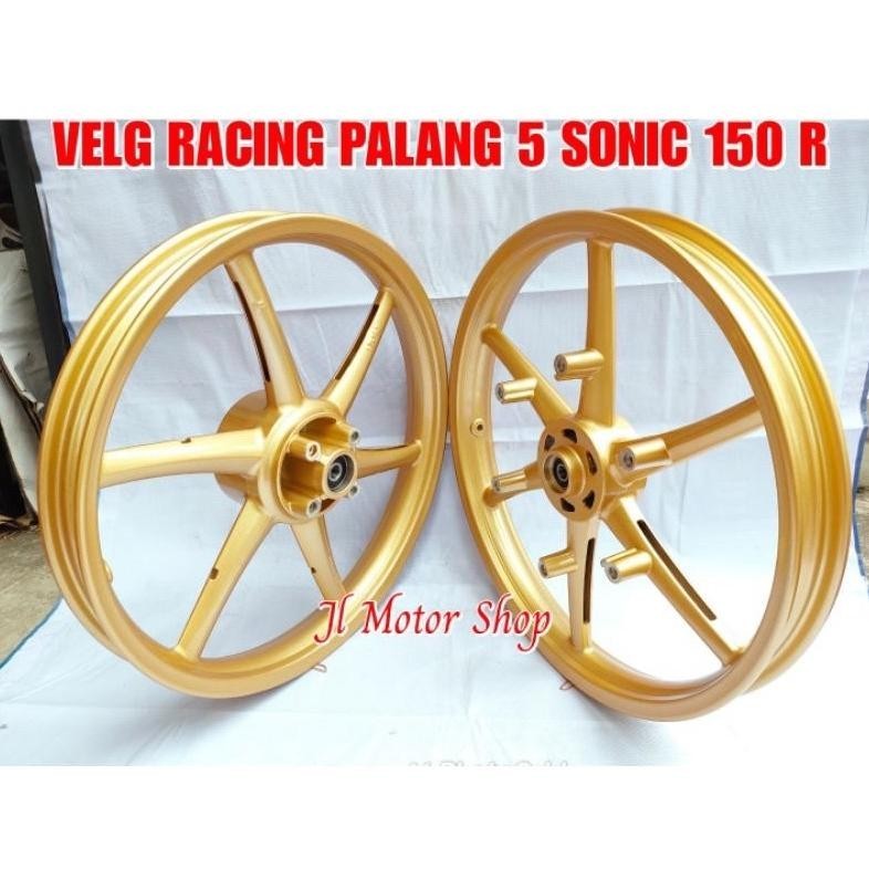 DFR VELG RACING MODEL RCB SONIC 150 R SONIC150 PALANG 6 VROSSI MODEL SP522 GOLD DAN PUTIH SANCA SONI