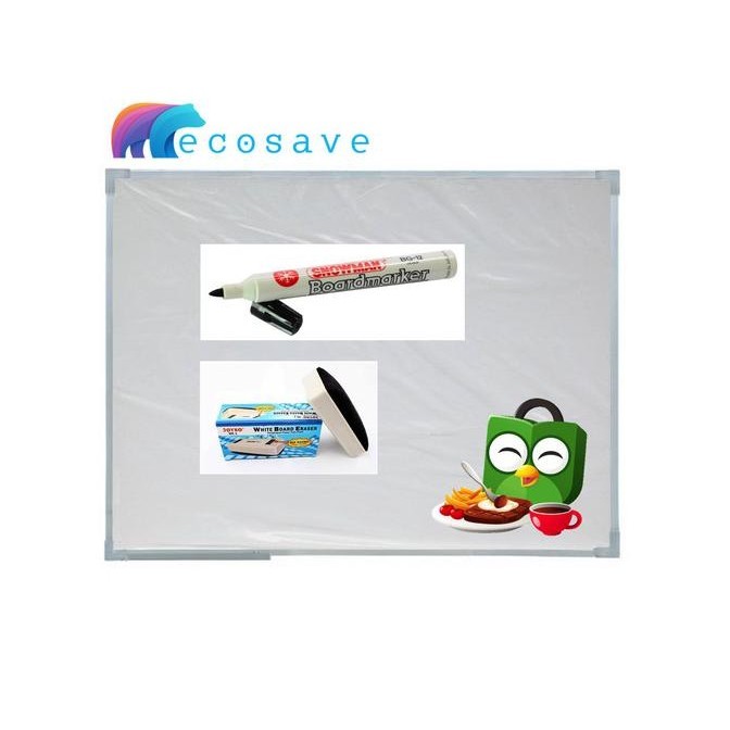 

PAKET Whiteboard Magnetic Sakana 40x60 + Spidol WB + Penghapus WB