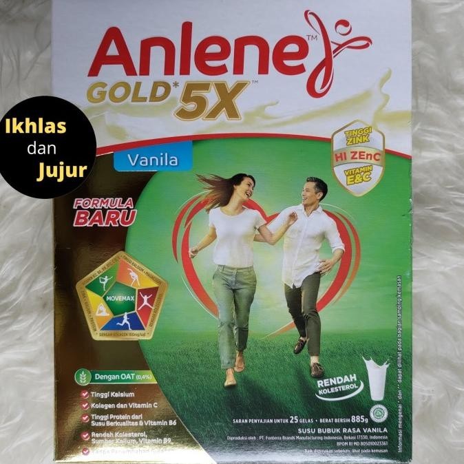 

Anlene Gold Plus 5X 885 Gram Rasa Vanila Susu Bubuk Lansia