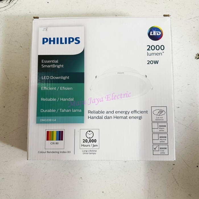 LED Downlight Philips DN020B G3 20 W Watt Lampu Panel Essential 20W 8"