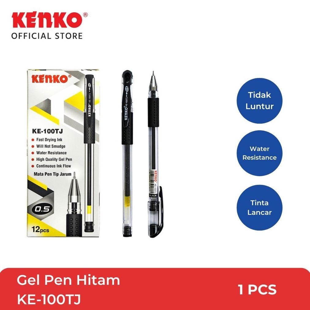 

TERLARIS!! KENKO GEL PEN / Pulpen Jel / Pena Jel / Pen Tinta Gel KE-100TJ Black Original