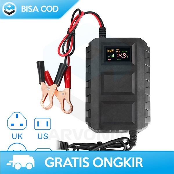 Cas Smart Battery Charger Aki Motor Mobil Taffware Sikeo 12V 20A Ori