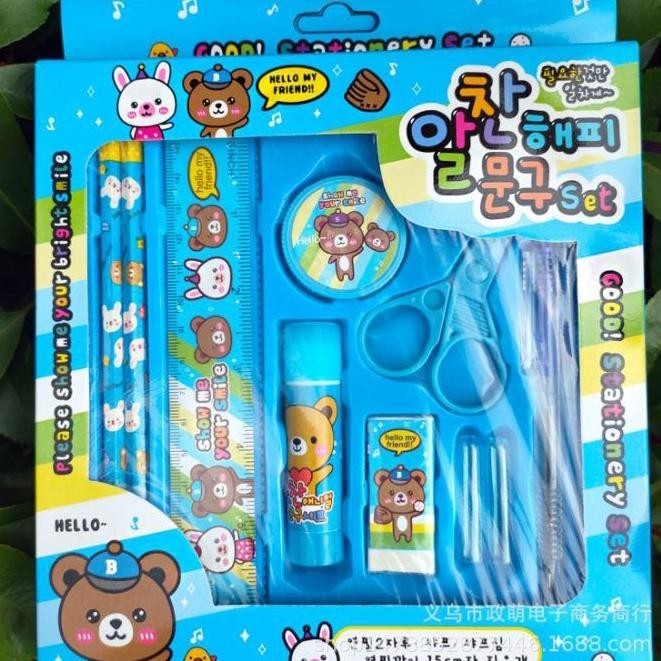 

jy-56 Alat Tulis Set 8in1 Karakter Stationery Kids / Paket Alat Tulis Anak TK / Set School Supplies for Child Writing Gift Eraser Ruler stockami A26 Terlaris