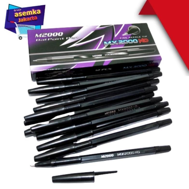 

Promo! Ballpoint bolpen Pen 12pcs Warna Hitam Model MX2000ND Grosir Hemat