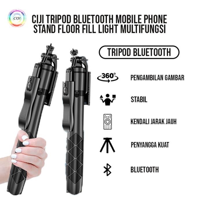Gratis Ongkir Ciji Cjpg-L16S Tongsis Tripod Bluetooth 3In1 Selfie Stick Remote Control Tripod Untuk 