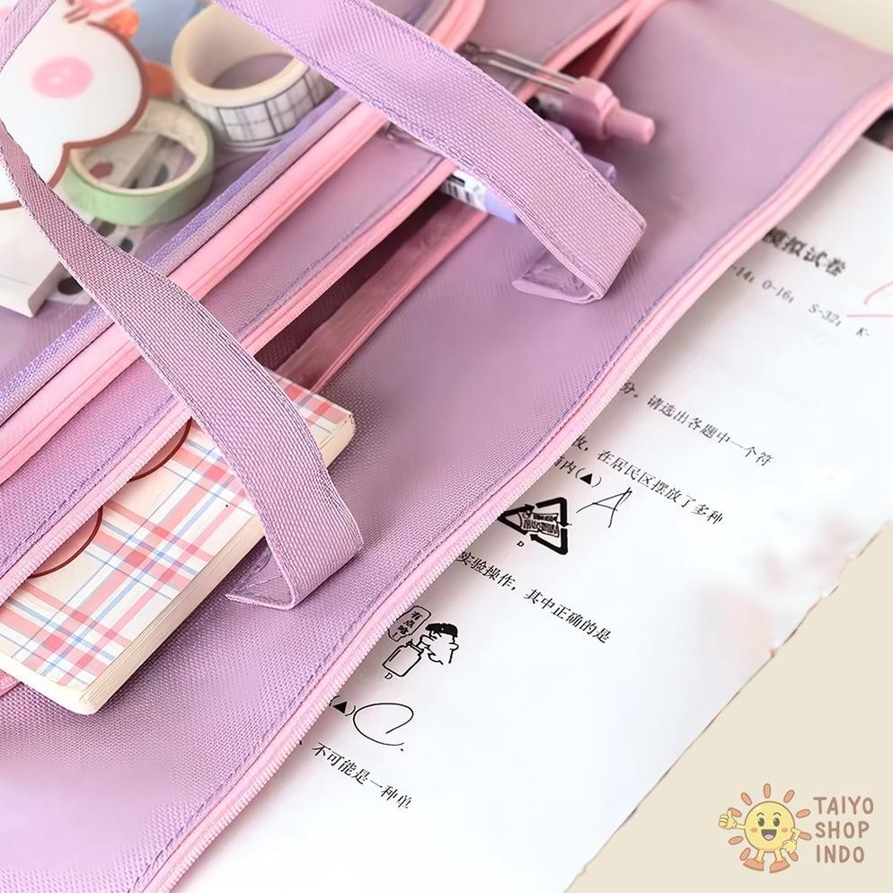 

PROMO TAIYO Tas Map Organiser Waterproof File Buku Berkas Les Kursus Sekolah Lucu Motif Kartun ir-38