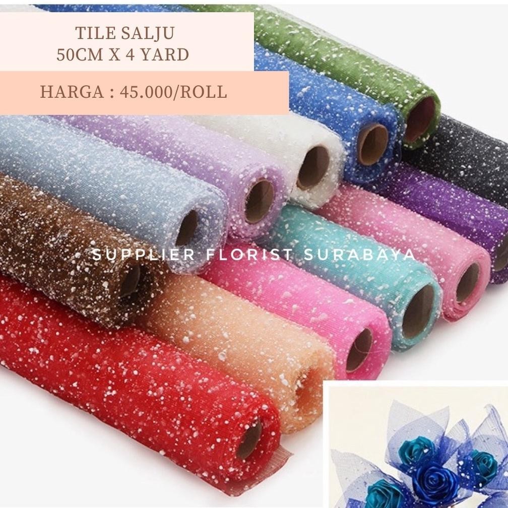 

TERMURAH [1 ROLL 4 YARD] TILE SALJU WRAPING WRAPPING BUNGA KAIN KOREA STYLE MESH ROLL KAIN PEMBUNGKUS BUNGA TILLE TULE TULLE SALJU Kec-76