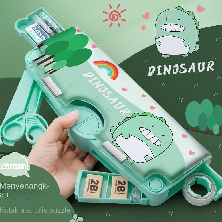 

VIRAL Kotak Pensil Multifungsi Motif Unicorn / Dinosaurus / Astronot Untuk Anak Lengkap Peruncing Gunting Isolasi Penghapus Penggaris ZX41