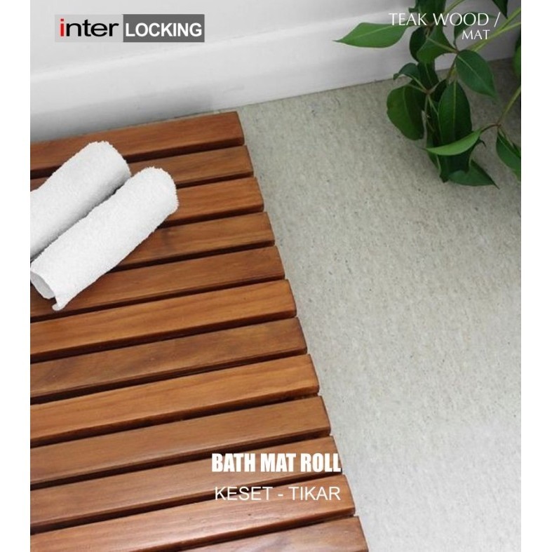 Asna Keset Spa Tikar Karpet Kayu Jati - Bath Mat Roll