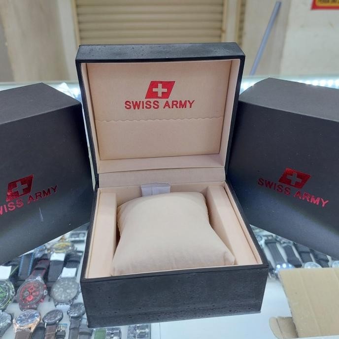 KOTAK JAM TANGAN SWISS ARMY ORIGINAL BUSA TEBAL BOX KADO