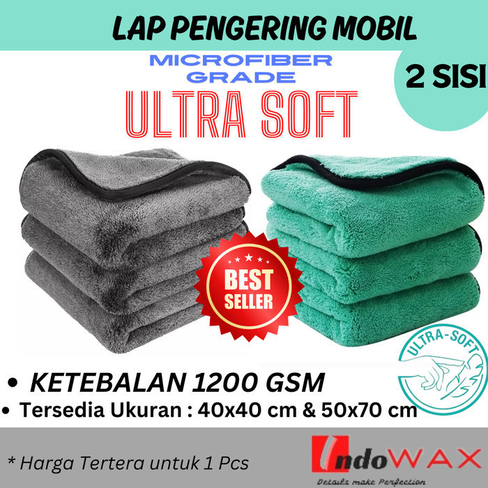 Lap Microfiber Pengering Mobil Kain Microfiber Tebal 1200 Gsm Drying Towel