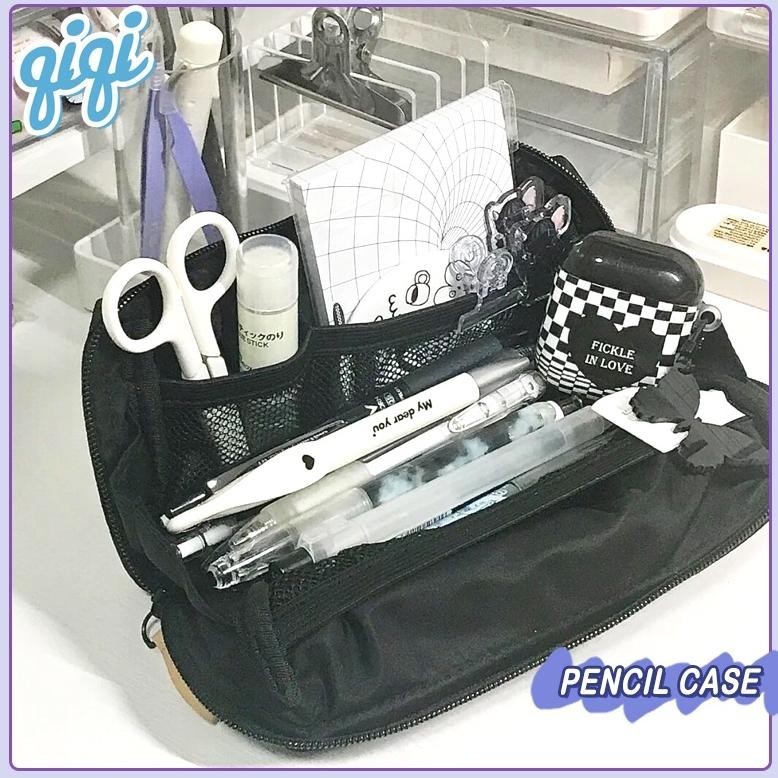 

Gtu-712 Kotak Pensil Hitam/Pencil Case/Tempat Pensil Warna Hitam Berlapis Kapasitas Besar - Qiqi Treasure Diskon Toko