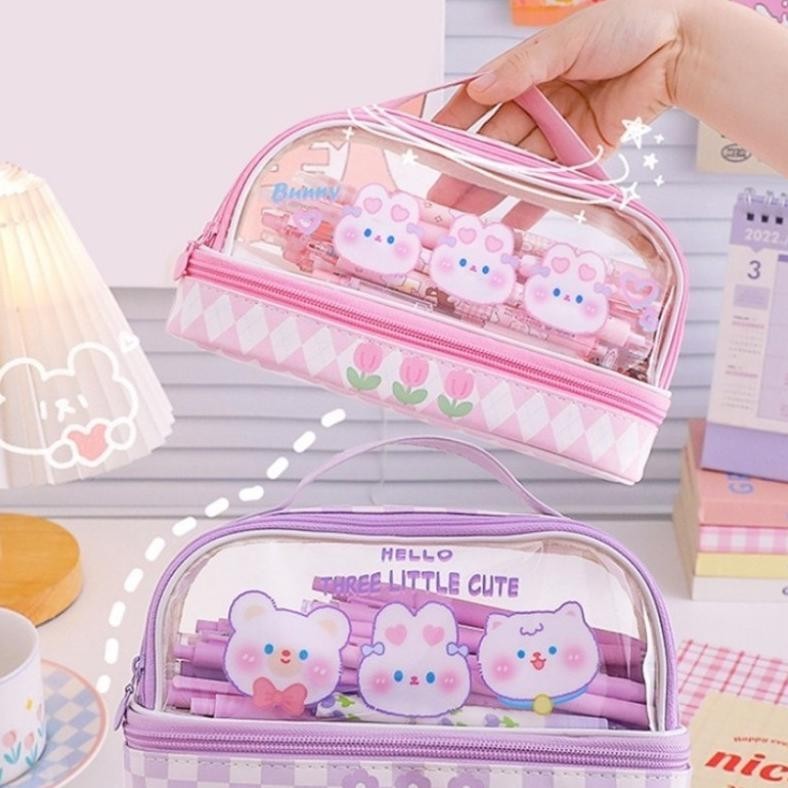 

We-12 Pvc Tempat Pensil Transparan Pensil Case Pencil Case Character Tempat Pensil Anak Transparan Racun Shopee
