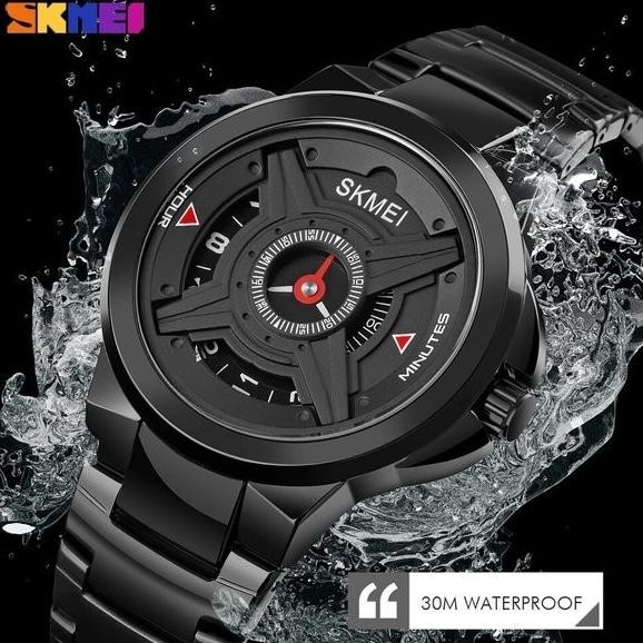 Jam Tangan Pria Original Analog Skmei 1699 Black Water Resistant 30M