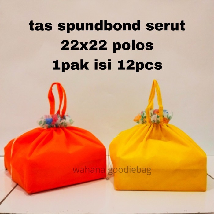 

MURAH tas serut spunbond box nasi 22x22/ besek 12pc