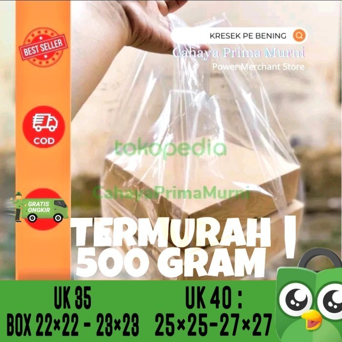 

TERMURAH Kantong plastik bening kresek PE kuda transparant 500 Gram