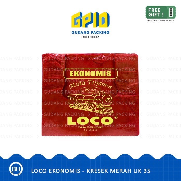 

HRG DISKON LOCO Ekonomis - Kantong Plastik Kresek Merah Uk 35 x 55