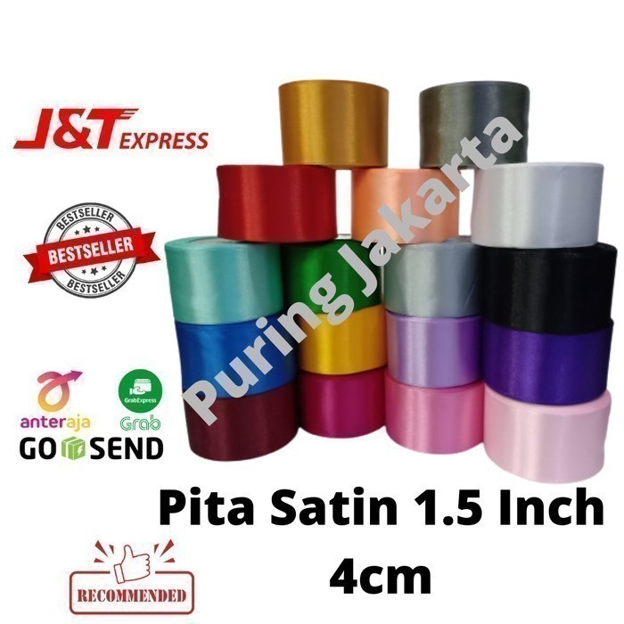 

HOT SALE Pita satin Lebar 1.5 inch / 4 cm Per roll pita kado