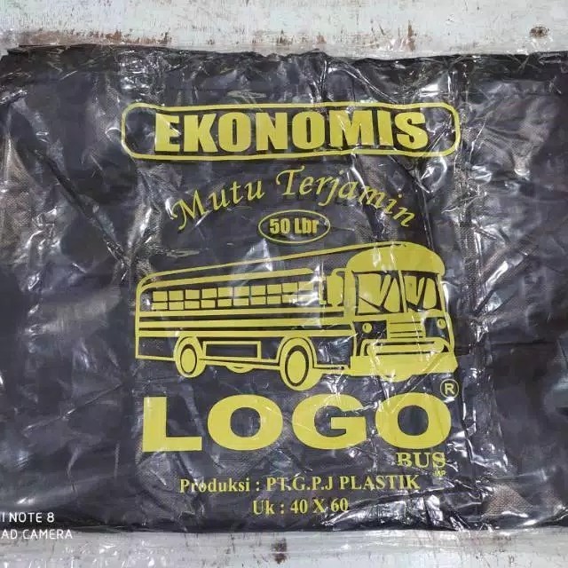 

PROMO KANTONG PLASTIK KRESEK LOGO HITAM TIPIS EKONOMIS 40 x 60 ISI 50 LEMBAR