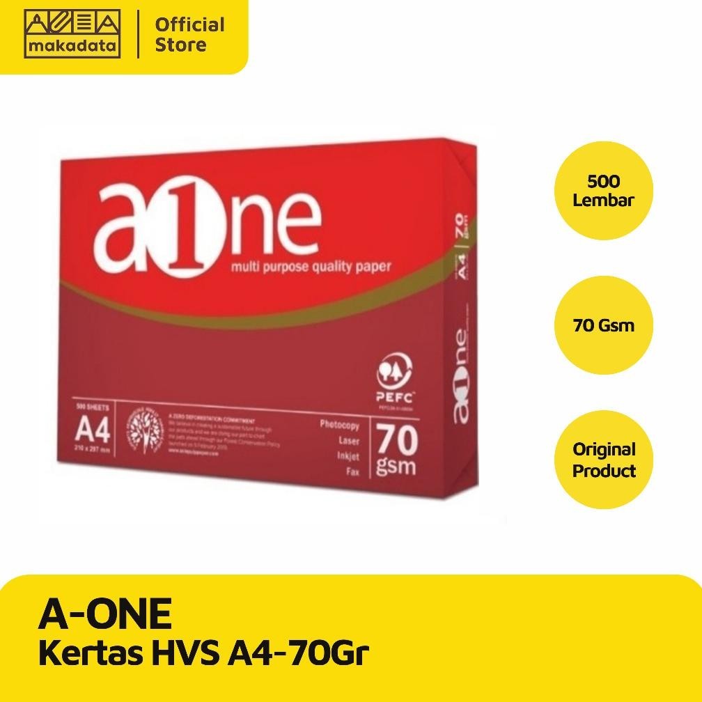 

Sale Kertas Hvs / Print / Fotocopy A-One A4 70 Gram (1 Rim) Murah Sale