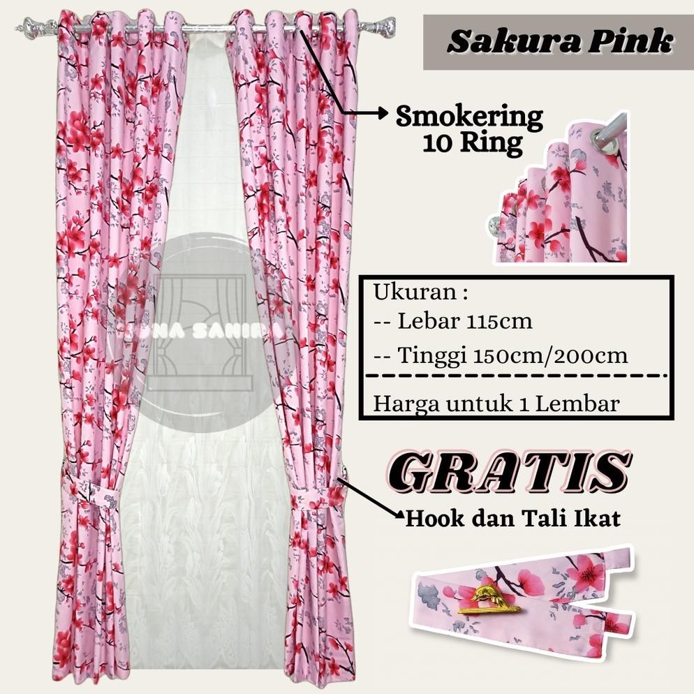 Terbaru Gorden Sakura Jendela Pintu Minimalis Tirai Model Smokering Murah
