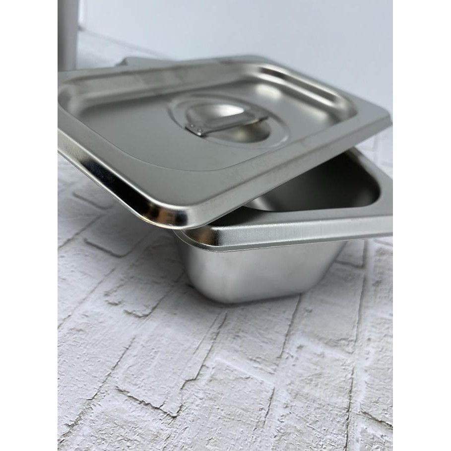 

Chafish Dish Insert 1/9 6.5 Cm + Tutup Gastronom Food Pan Stainless