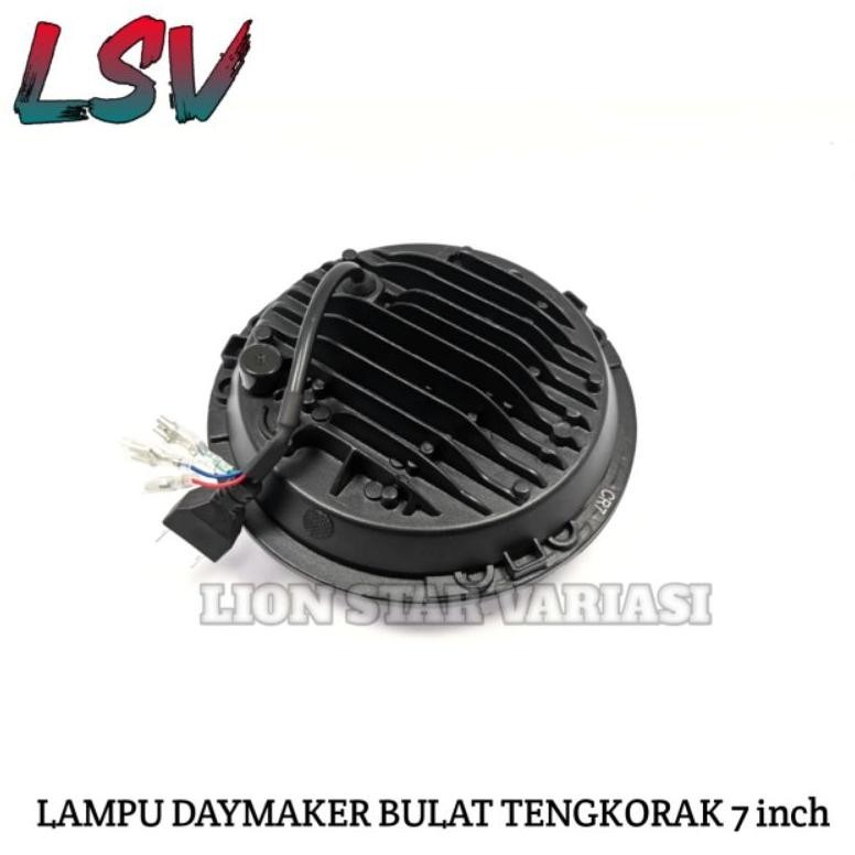 asd-86 Lampu Daymaker 7 inch 12 LED Model Tengkorak 75 WATT ASLI IMPORT TAFT CARRY KAATANA NINJA Ter