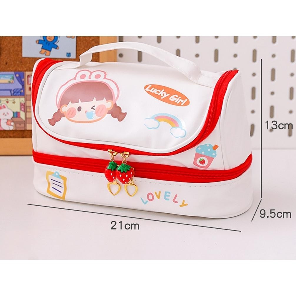 

ORIGINAL Chibi Home Care Tempat Pensil Lucu Pencil Case Korea Travel Make Up Pouch DIY Sticker fbx-4