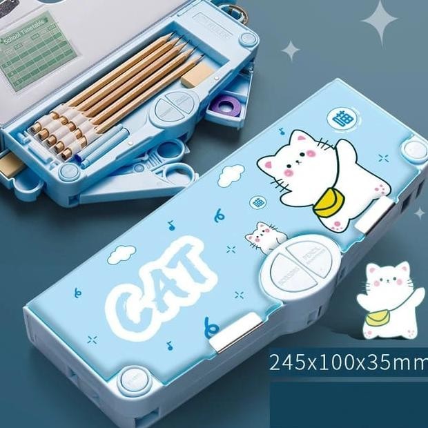 

SPECIAL Kotak Pensil Mekanik Anak Sekolah Mekanik Multifungsi Serbaguna Fullset Penggaris Gunting Original Me-95