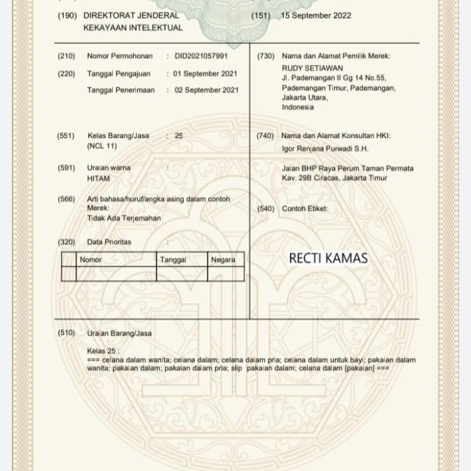 Saputangan Pria Katun Handkerchief Recti Kamas 3In1