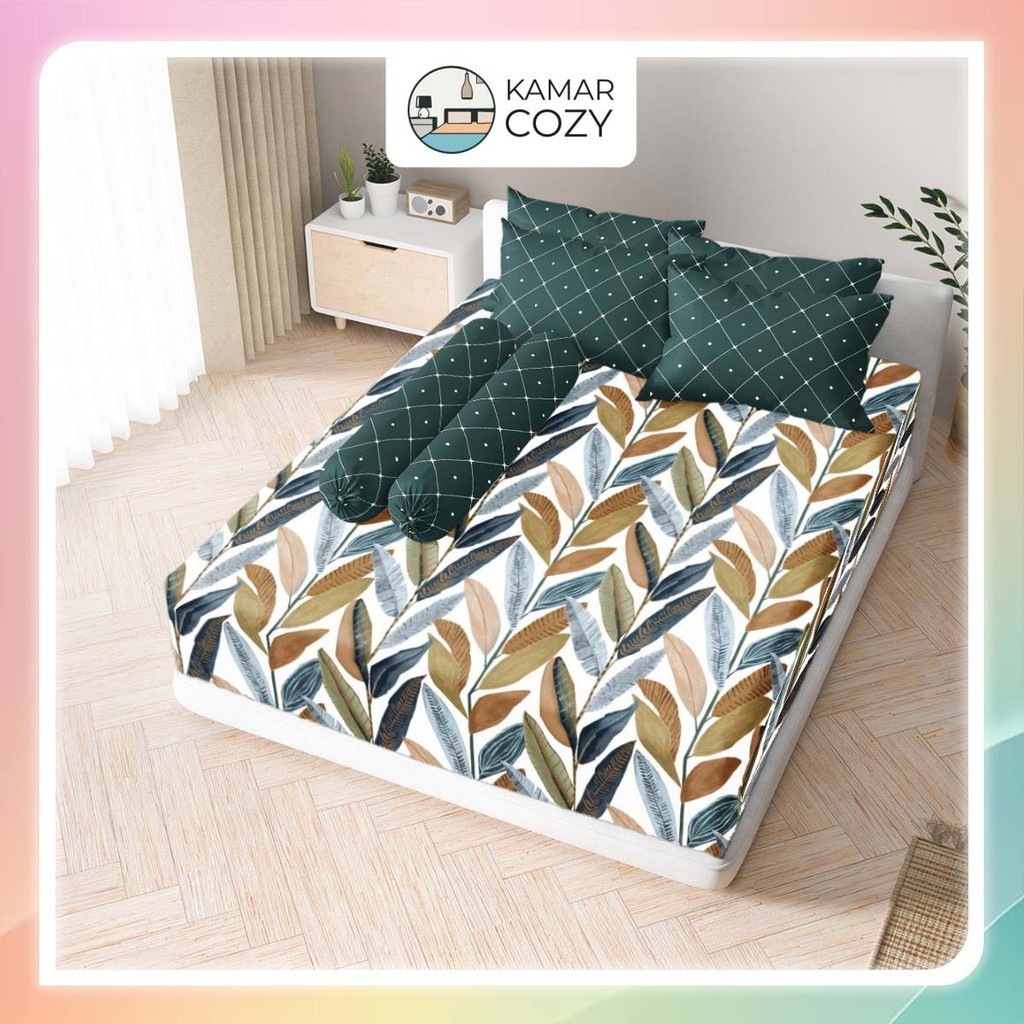 Sprei Kintakun Set Fitted 160x200 / 180x200 B4 Telania Queen / King Bantal 4 guling 2 Dluxe Aestheti