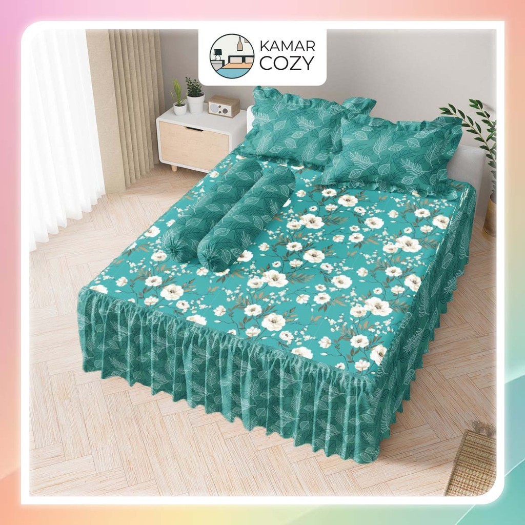 Sprei Kintakun Set Rumbai 160x200 / 180x200 Zahara Queen / King Dluxe Aesthetic 39 cm Estetik / Mini