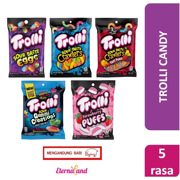 

Trolli Gummy Candy - permen impor USA (NON HALAL)