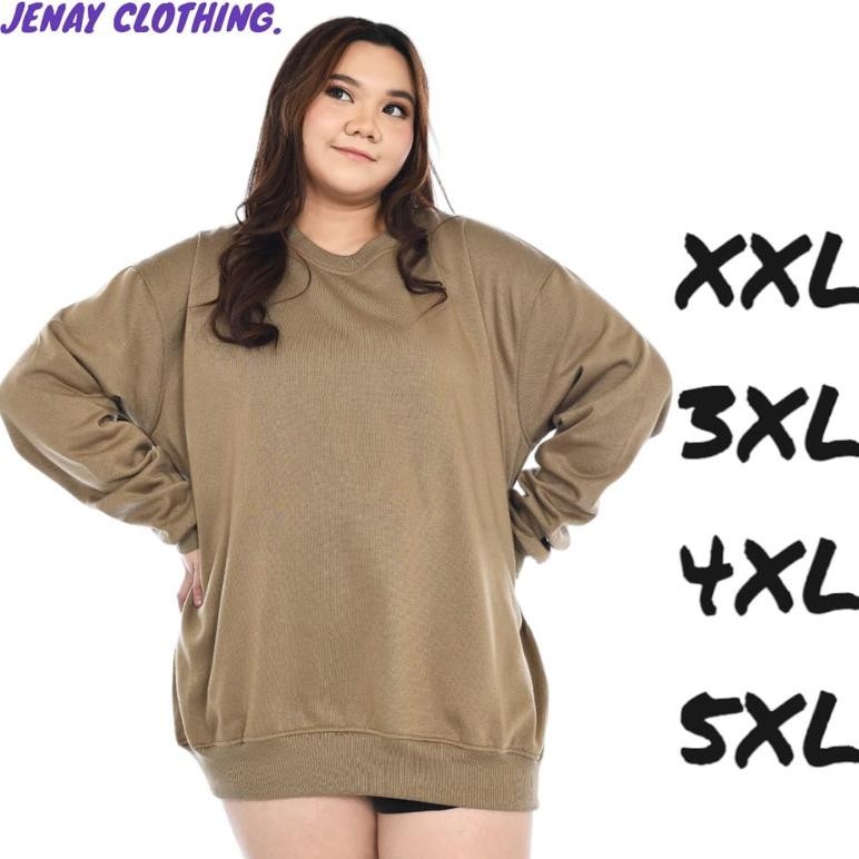 Sweater Kaos Pria Polos Oversize Xxl Xxxl Xxxxl Xxxxxl Wanita Jumbo Biize O