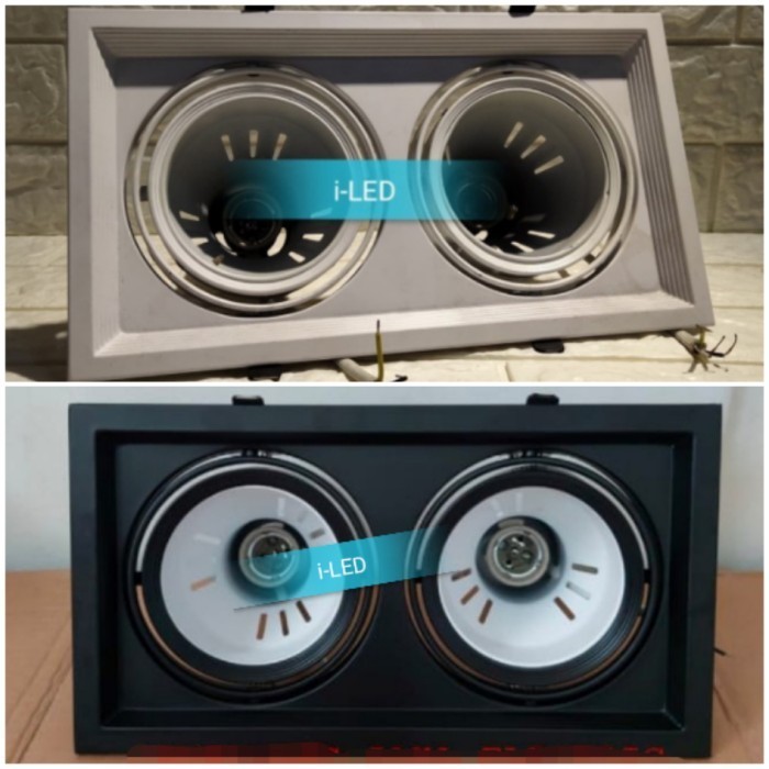 Sukaca - Kap Lampu Par 30 2 Lubang 2L E27 Tanam Plafon Downlight Par30 2 Mata