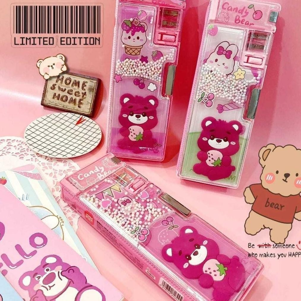 

Cuci Gudang Tempat Kotak Pensil Anak Sekolah Pencil Case Depan Transparant Game Water Ball Push Handheld Pencet Air Sanrio Kuromi Gf21