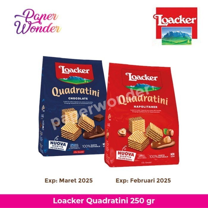 

PROMO Loacker Quadratini Dark Chocolate Wafer Cokelat Napolitaner [250 g]