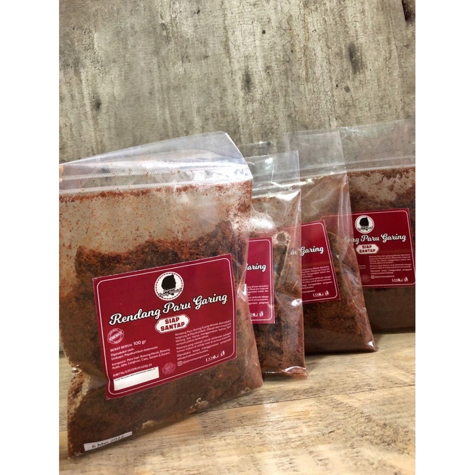 

PRODUK TERBATAS Rendang Paru Kering Garing Siap Saji Cap Jajanan Eyang WIwiek - 100gr